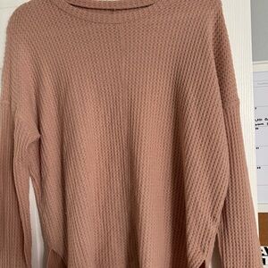 American Eagle Outfitters Dusty Pink Waffle Knit Sweater